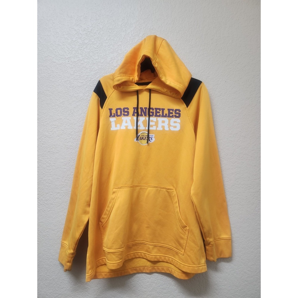 Los Angeles Lakers NBA Hoodie Yellow Size L Men's Basketball Streetwear Pullover